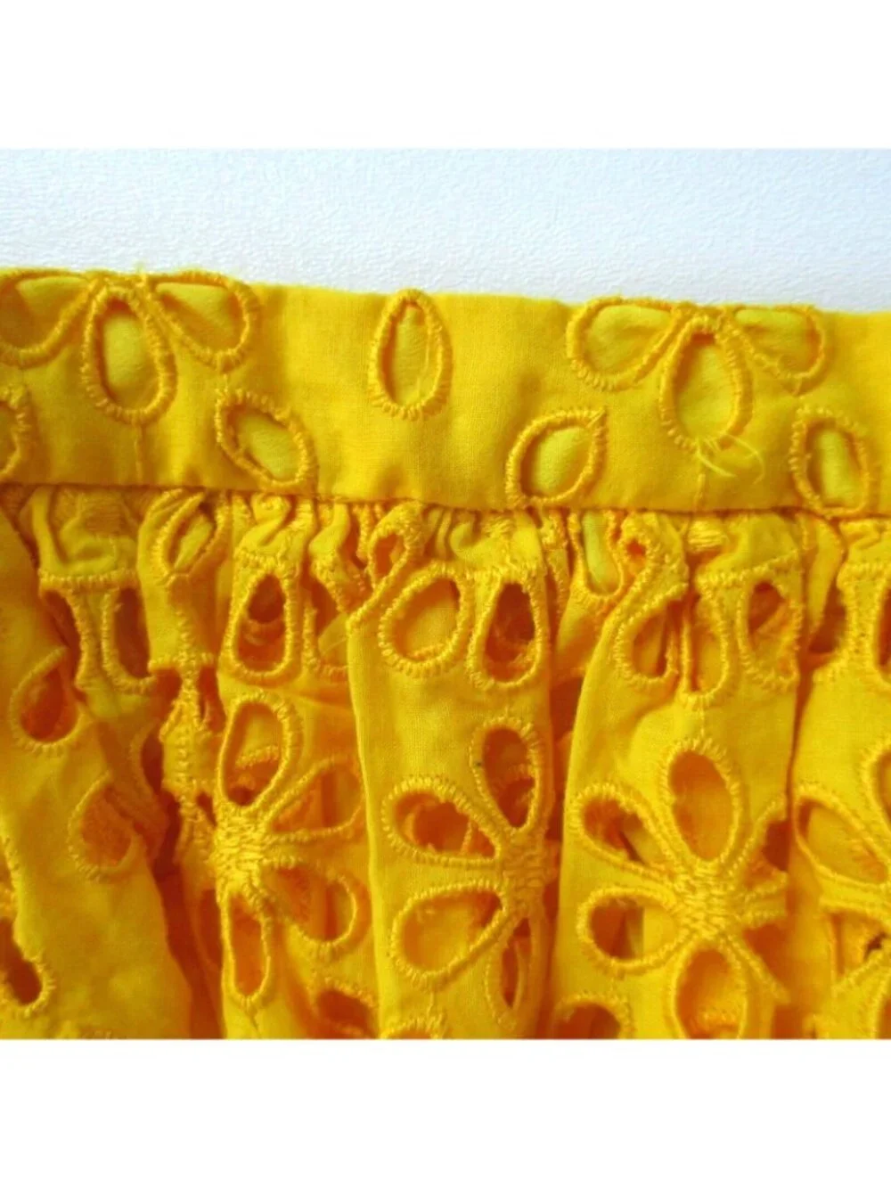 NWT J.Crew Full Midi in Rich Saffron Yellow Embroidered Eyelet A-line Skirt 4